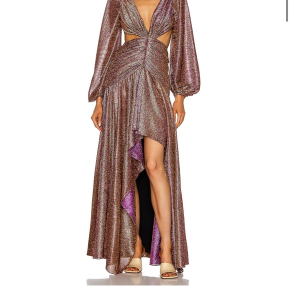 PatBO Metallic Purple Gown